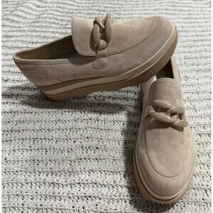 NWOB Dolce Vita Jaksen Platform Loafers Suede Shoes Womens Size 13 Tan MSRP $150